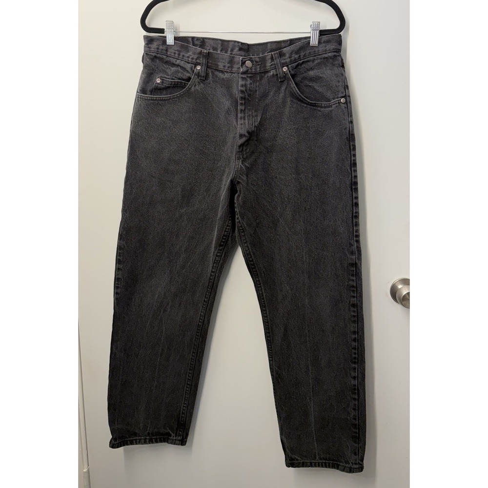 Wrangler Relaxed Fit Jeans Mens Size 36 x 29 Black Denim Straight Leg Cotton